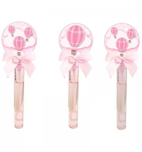 Bolle di sapone mongolfiera rosa