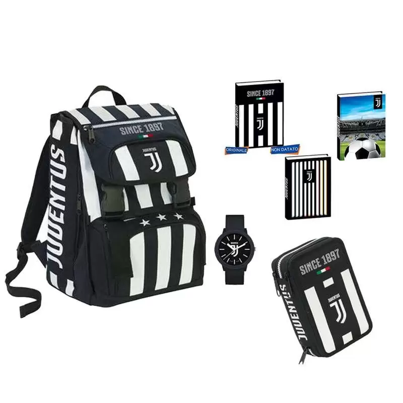 Set scuola Juventus bianco nero tifosi