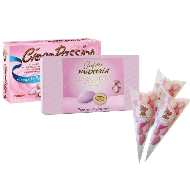 Confettata battesimo rosa bambina sweet table