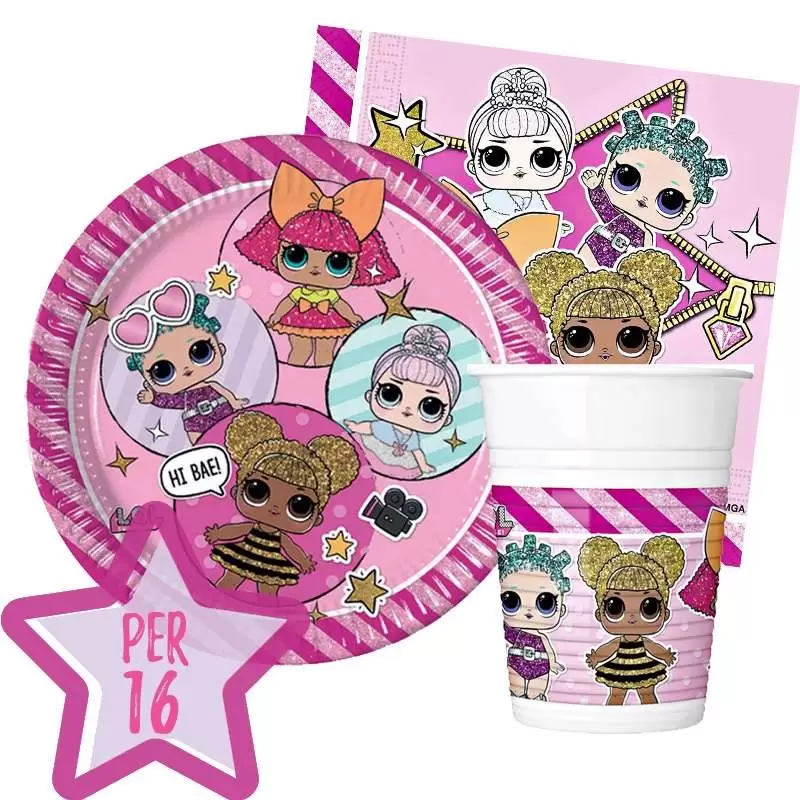 KIT N.2 LOL SURPRISE – ACCESSORI PER COMPLEANNO A TEMA