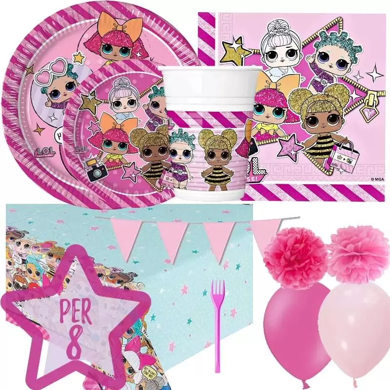 Kit n.66 LoL surprise - completo festa per 16 bambine