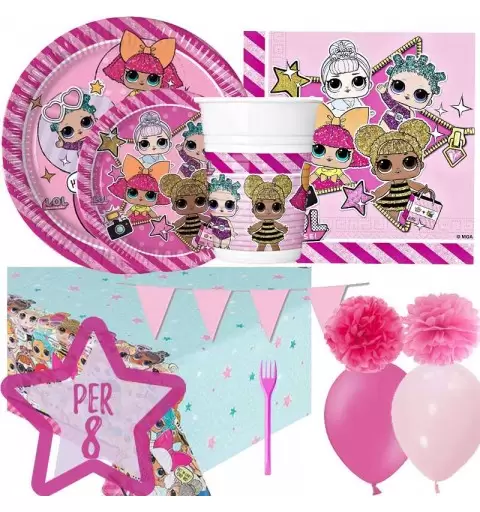 Kit n.66 LoL surprise - completo festa per 16 bambine