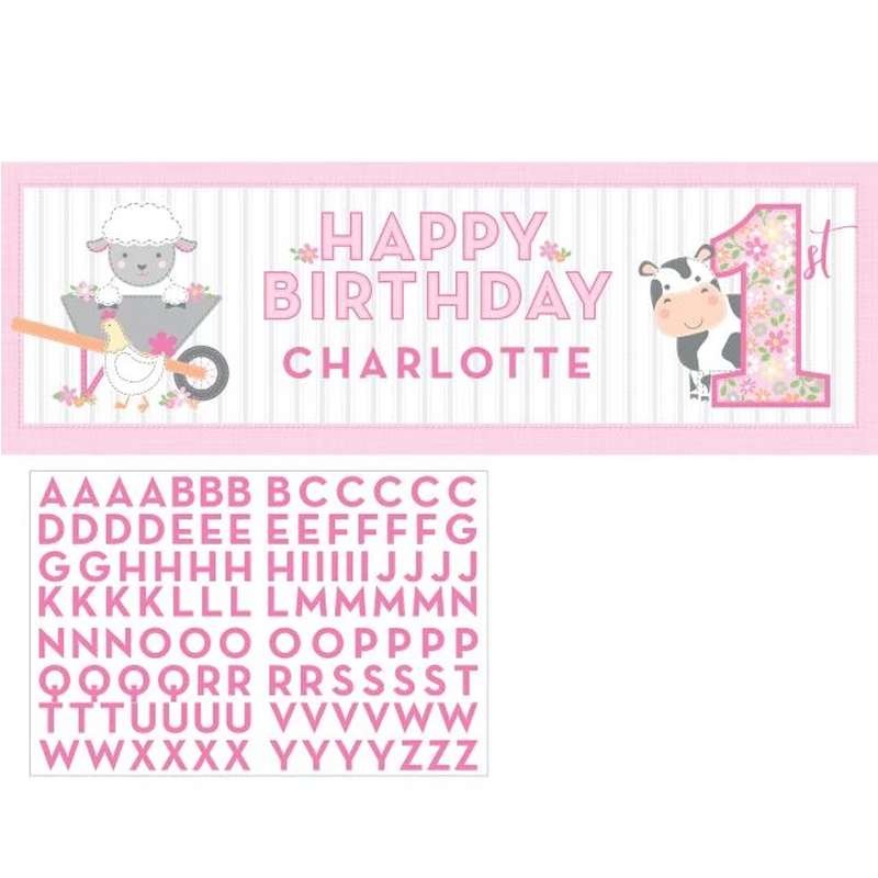 Ghirlanda fattoria 1 anno rosa banner