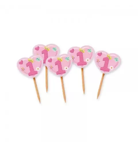 STUZZICADENTI / PICKS 1 ANNO CUORE ROSA 25 PZ