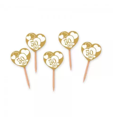 STUZZICADENTI 50 ANNI DI MATRIMONIO - 25 PZ