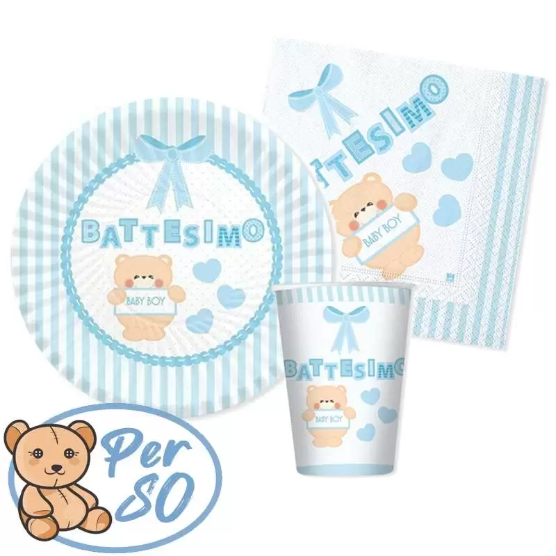 Kit n.29 battesimo culla celeste