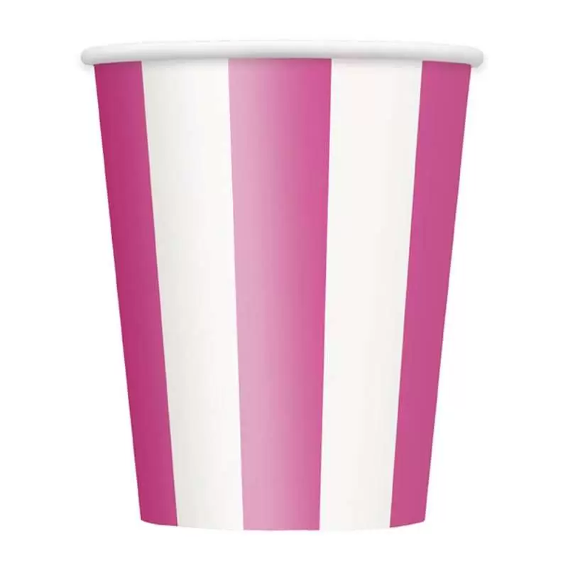 Bicchieri fucsia strisce unique