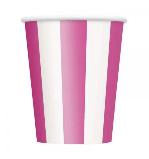 Bicchieri fucsia strisce unique