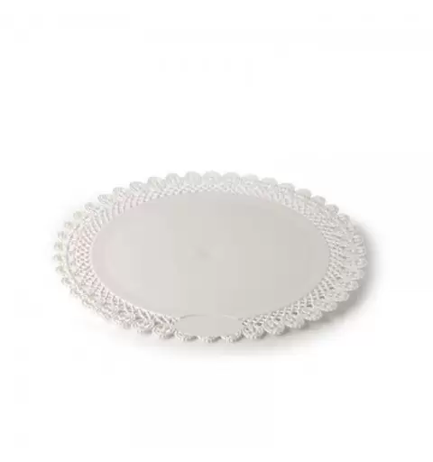 Vassoio trinato bianco circolare