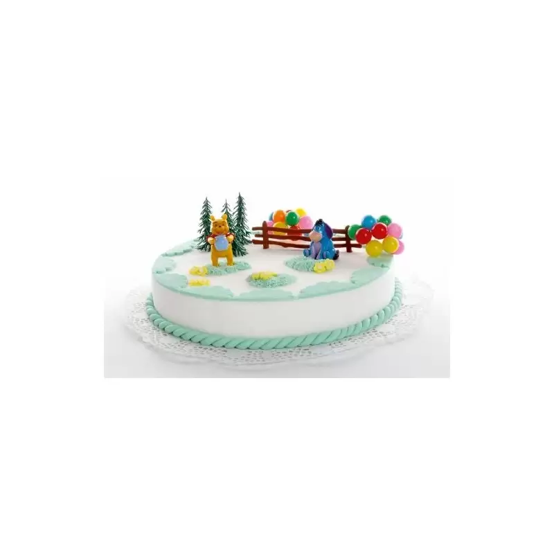 5 DECORAZIONE TORTA FESTA BAMBINI WINNIE THE POOH 