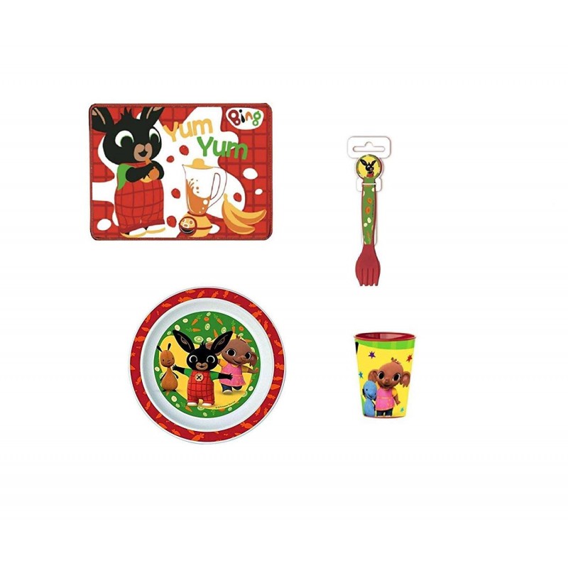 SET MERENDA BING - PIATTO POSATE TOVAGLIETTA E BICCHIERE