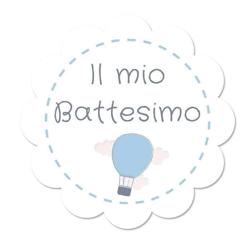BIGLIETTINI FIORE BATTESIMO CELESTE - 50 PZ