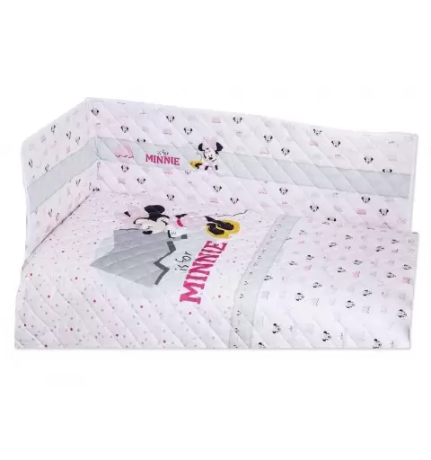 SET CULLA O LETTINO TRAPUNTA E PARACOLPI MINNIE ROSA