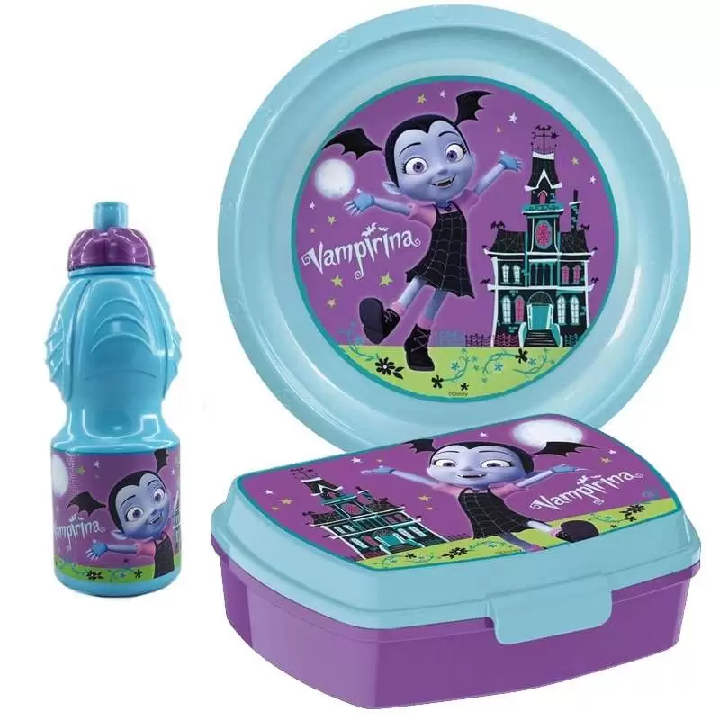 KIT MERENDA VAMPIRINA N.1 - PIATTO PORTA MERENDA BORRACCIA