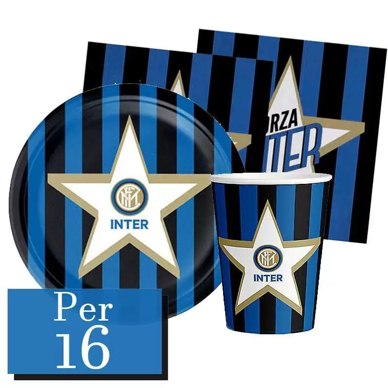 KIT N.2 INTER NEW - ADDOBBI TAVOLA NERO AZZURRI