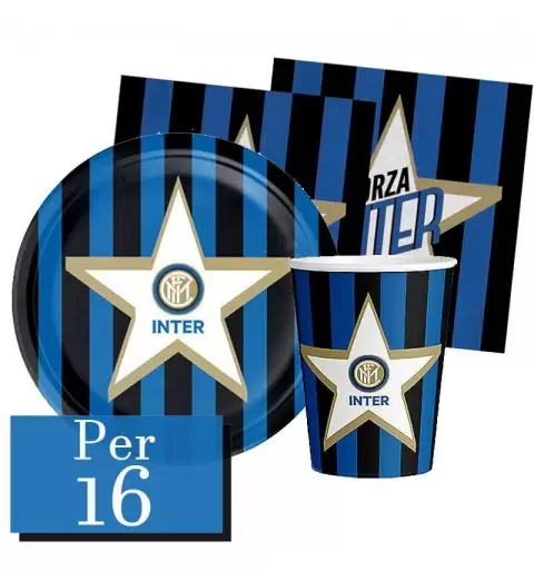 KIT N.2 INTER NEW - ADDOBBI TAVOLA NERO AZZURRI