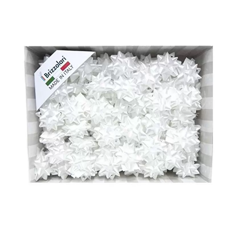 COCCARDE BIANCHE ADESIVE A STELLA - 100 PEZZI