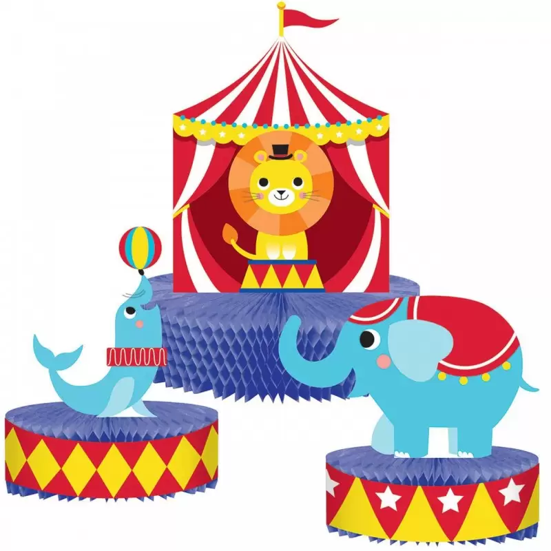 DECORAZIONE TEMA CIRCO CENTROTAVOLA 3 PZ 8C265684