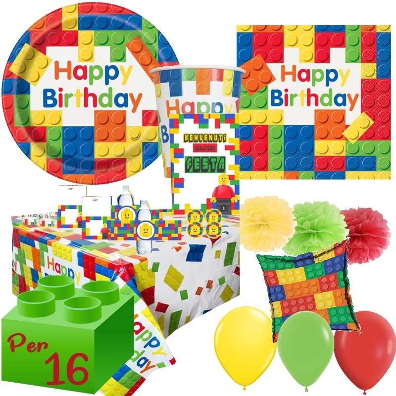 Festa Lego, addobbi compleanno, palloncini, decorazioni Lego