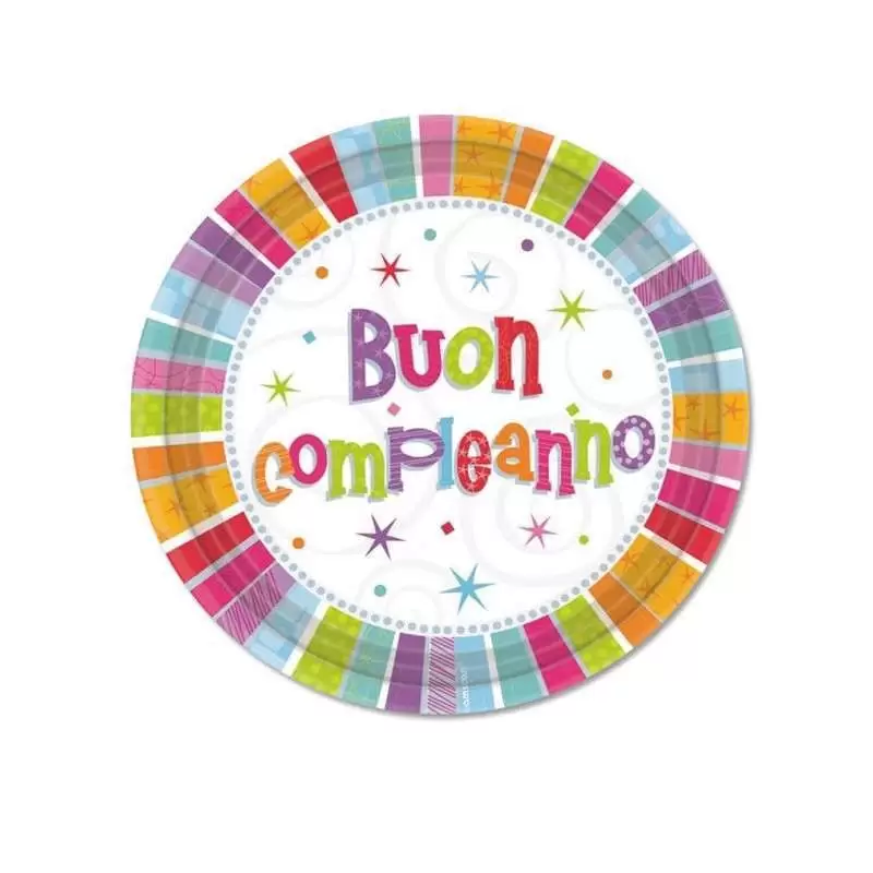 PIATTINI DESSERT BUON COMPLEANNO - 40 PZ