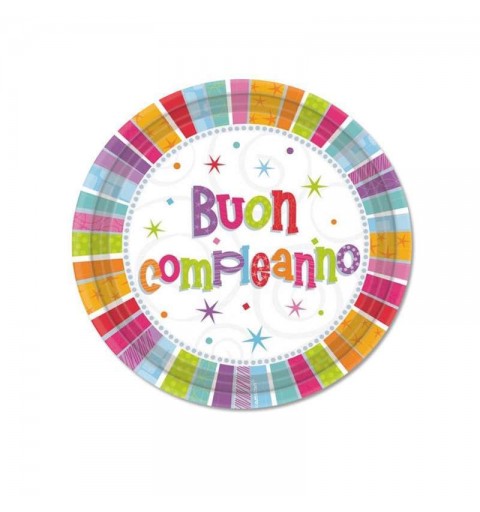 PIATTINI DESSERT BUON COMPLEANNO - 40 PZ