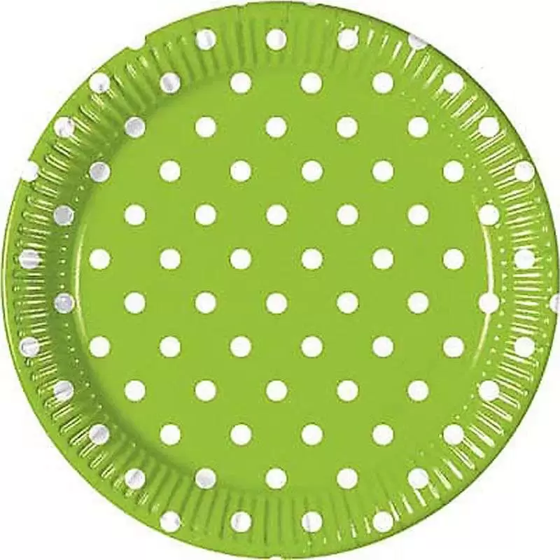 PIATTINI DESSERT VERDE POIS 40 PZ