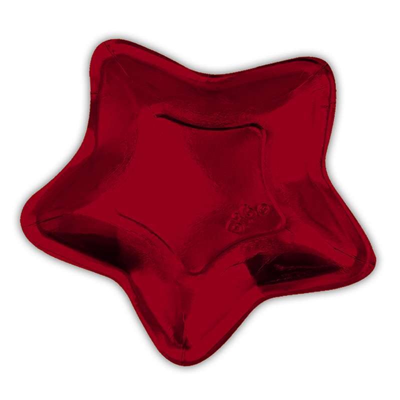 PIATTINI DESSERT STELLA ROUGE METALLIC RED STAR - 40 PZ