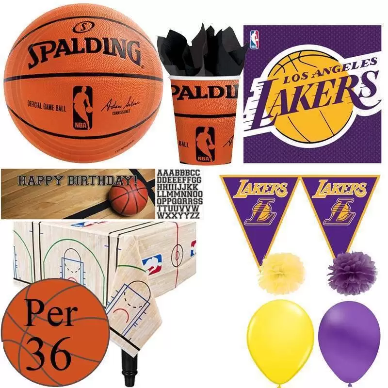 KIT N.46 SPALDING BASKET NBA - CON TOVAGLIOLI LOS ANGELES LA LAKERS