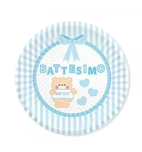 PIATTI DESSERT BATTESIMO CULLA CELESTE 61496 8 PZ