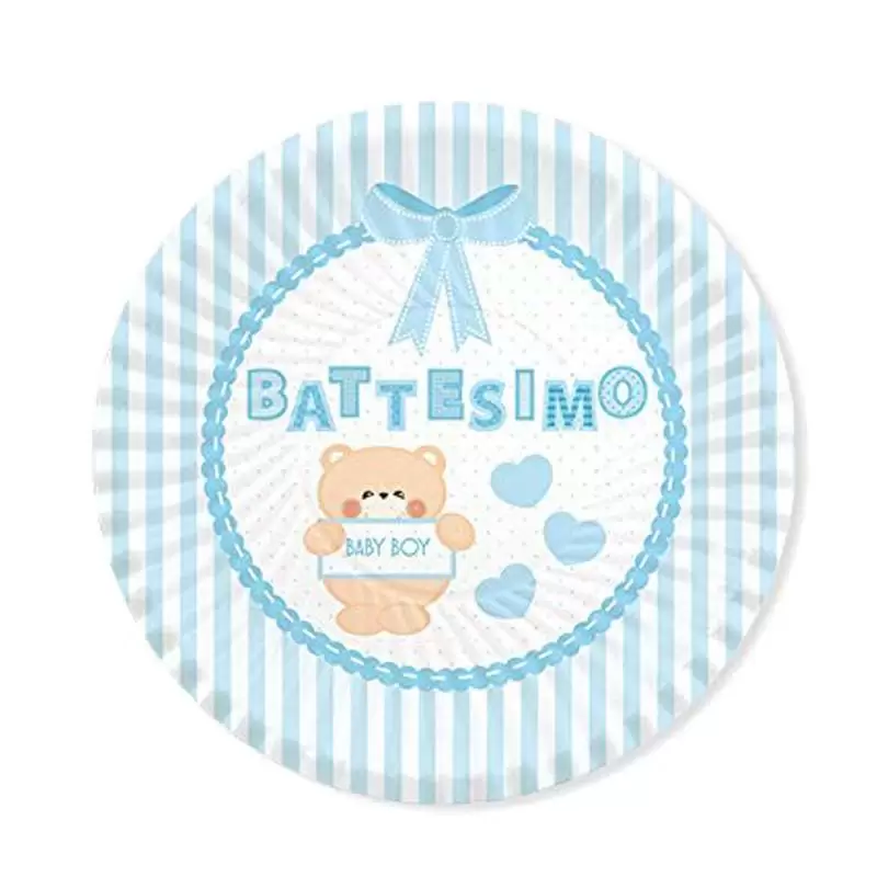 PIATTI DESSERT BATTESIMO CULLA CELESTE 61496 40 PZ