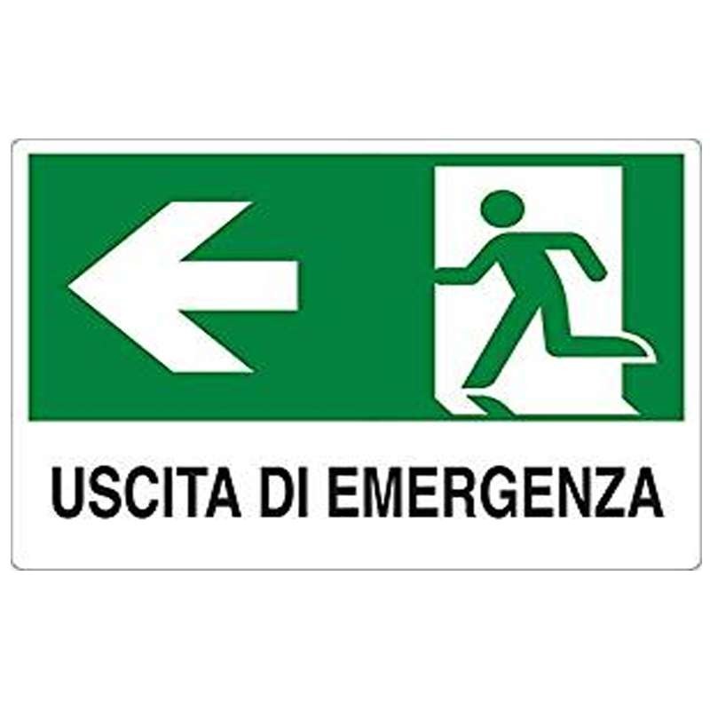 3 cartelli uscita di emergenza lato sinistro