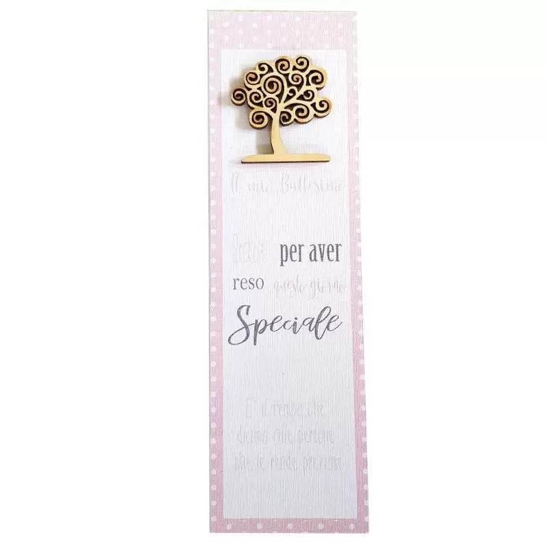 Segnaposto battesimo rosa albero della vita