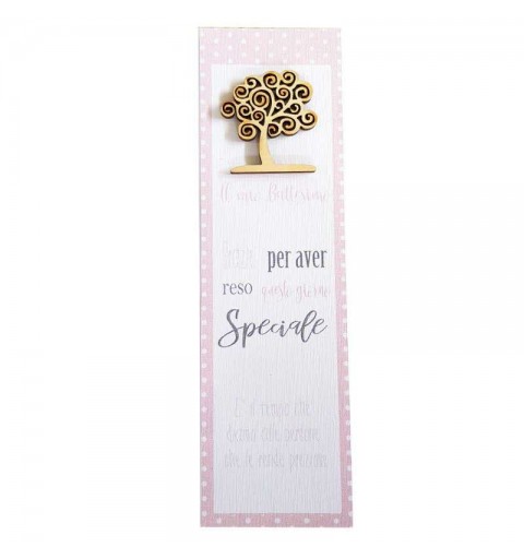 Segnaposto battesimo rosa albero della vita