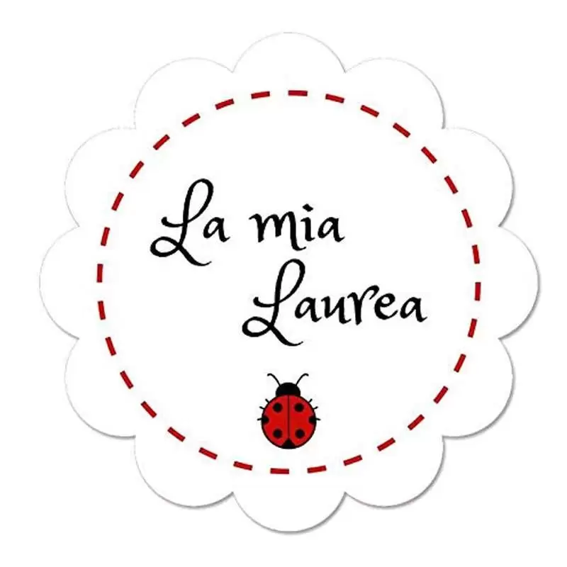 Bigliettini fiore laurea coccinella