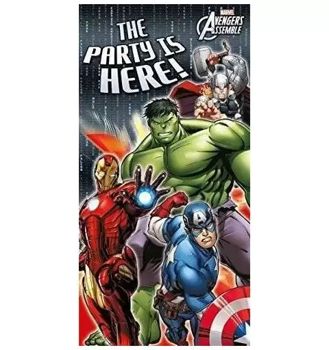 DECORAZIONE PORTA BANNER FESTA AVENGERS ASSEMBLE MARVEL