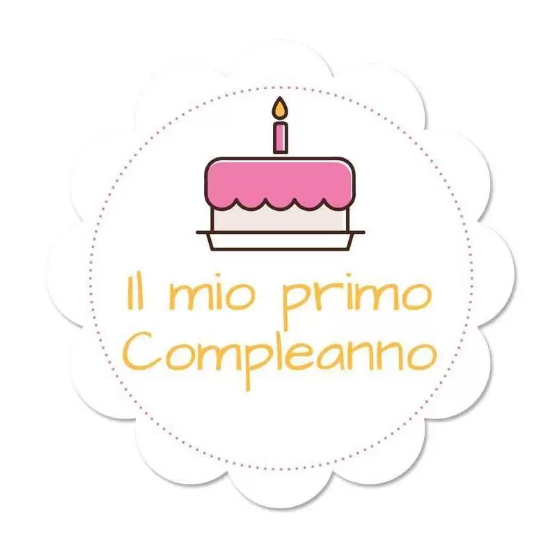 Bigliettini fiore primo compleanno bambina