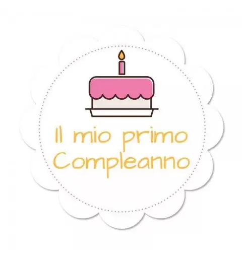 Bigliettini fiore primo compleanno bambina