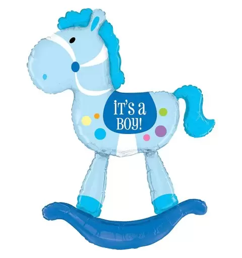 Foil cavalluccio a dondolo celeste it's a boy