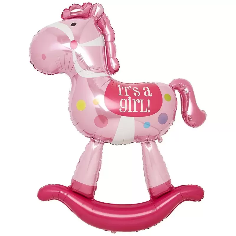 Foil cavalluccio a dondolo rosa