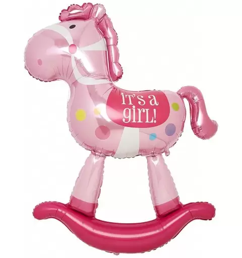 Foil cavalluccio a dondolo rosa