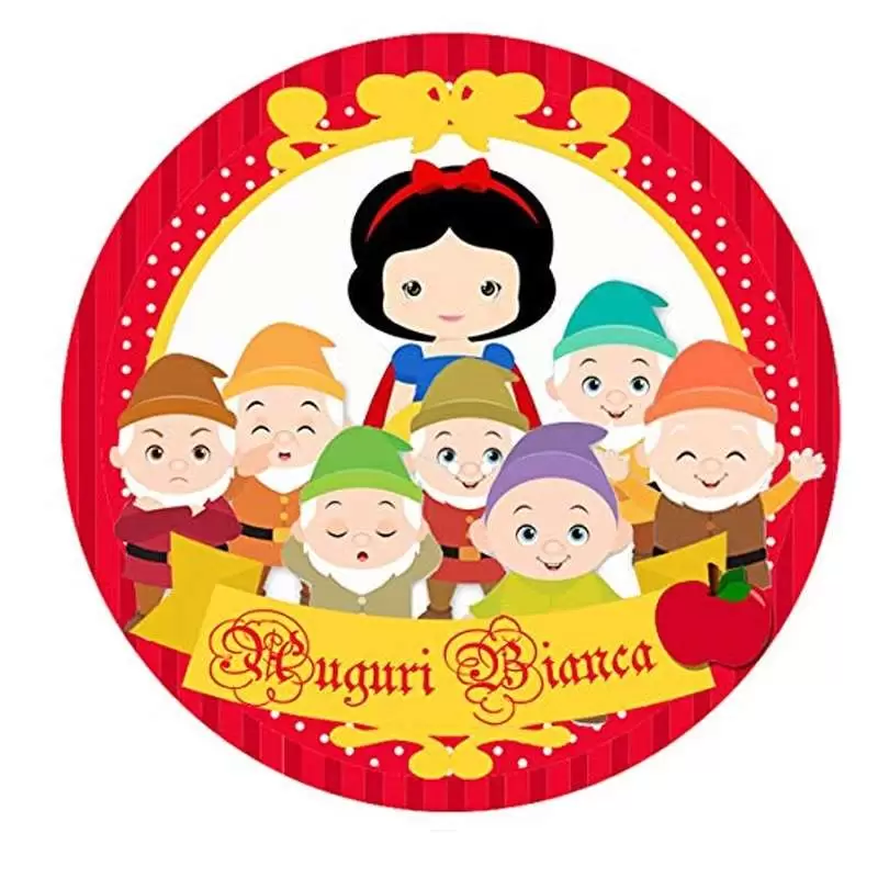 Cialda Biancaneve personalizzabile per torta