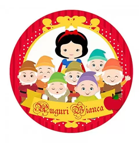 Cialda Biancaneve personalizzabile per torta