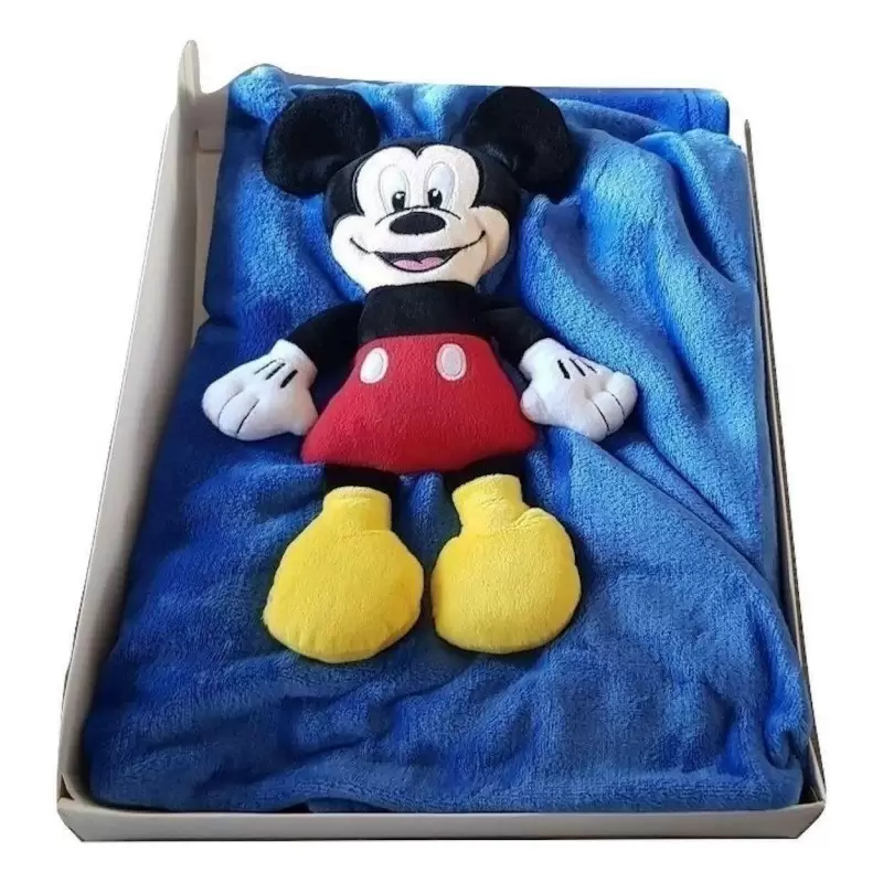 Copertina Topolino morbida pile con peluche