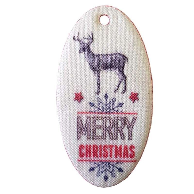 Targhette ovali beige merry christams