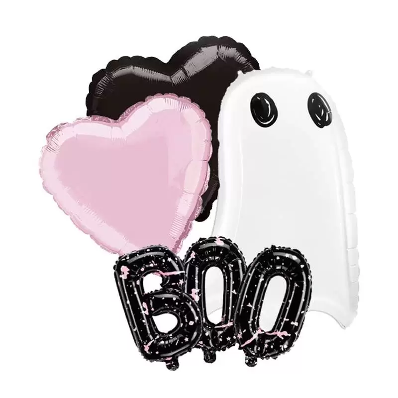 Bouquet palloncini fantasma scritta boo