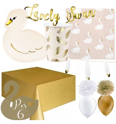 Kit n.57 cigno swan addobbi compleanno