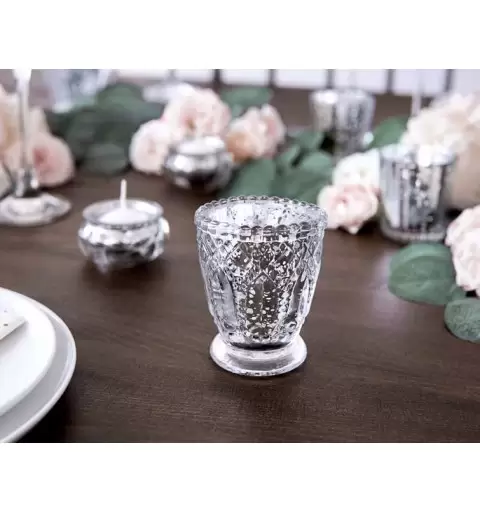 Vasetto porta candele silver