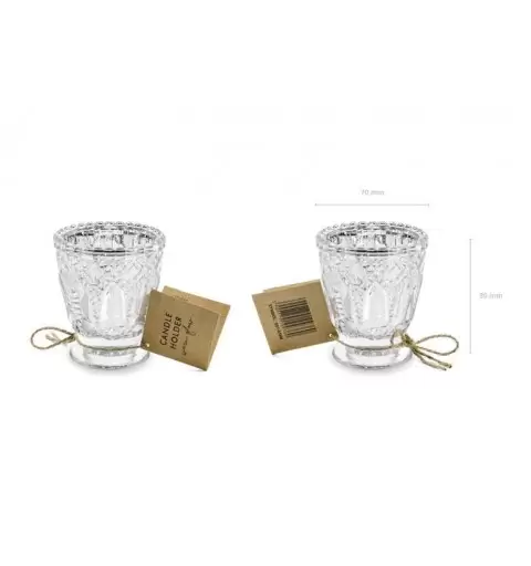 Vasetto porta candele silver