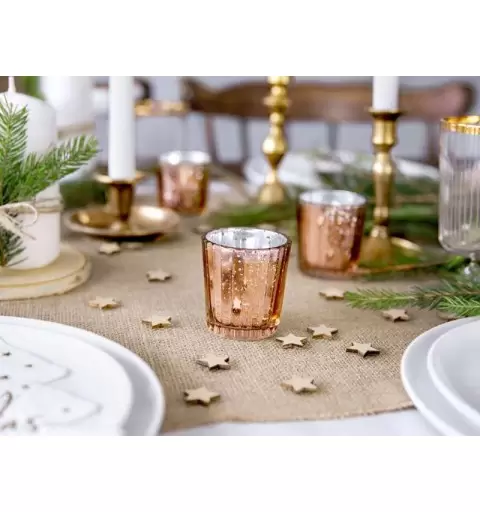 Bicchierino porta candele rose gold vetro