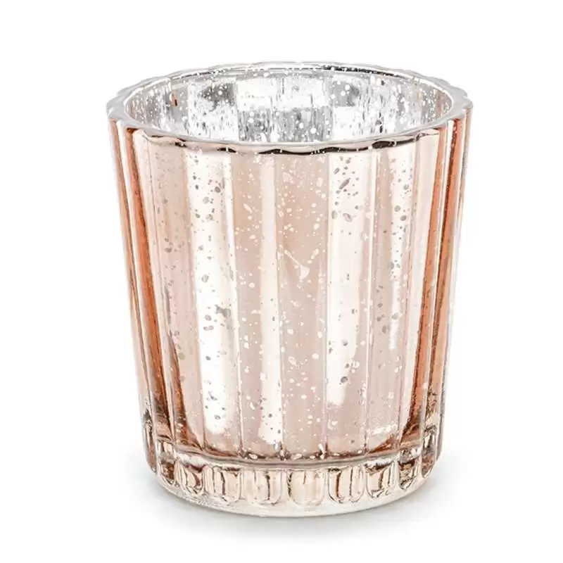 Bicchierino porta candele rose gold vetro